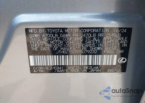 2024 Lexus Is 350 F Sport Design из США, поврежденный, VIN JTHBZ1B25R5079232